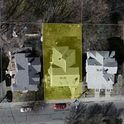 83 Madison Ave, Newton MA  02460-1904 aerial view