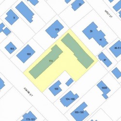 174 Adams St, Newton MA  02458-1270 plot plan