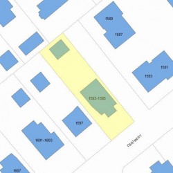 1595 Centre St, Newton MA  02461-1256 plot plan