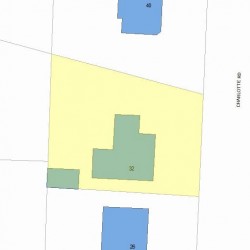 32 Charlotte Rd, Newton MA  02459-1708 plot plan