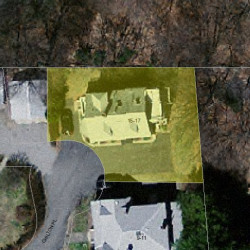 17 Chilton Pl, Newton MA  02464-1204 aerial view