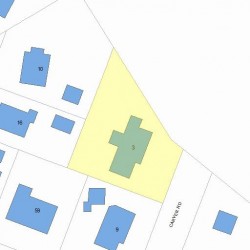 3 Carver Rd, Newton MA 02461-1005 plot plan