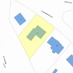 11 Quinobequin Rd, Newton MA  02462-1445 plot plan