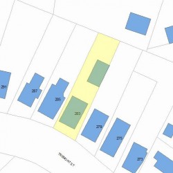 283 Tremont St, Newton MA 02458-2113 plot plan