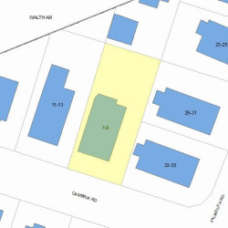 9 Cambria Rd, Newton MA  02465-1116 plot plan