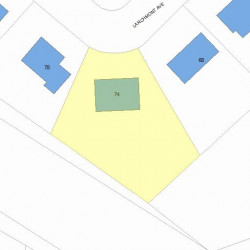74 Larchmont Ave, Newton MA 02468-2014 plot plan