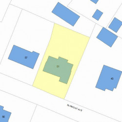 51 Fairmont Ave, Newton MA  02458-2505 plot plan