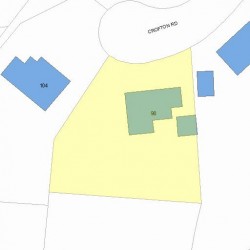 98 Crofton Rd, Newton MA  02468-2115 plot plan