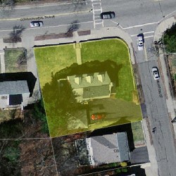 842 Commonwealth Ave, Newton MA  02459-1043 aerial view