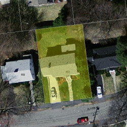 153 Oliver Rd, Newton MA  02468-2322 aerial view