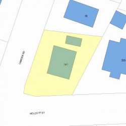 341 Wolcott St, Newton MA  02466-1518 plot plan