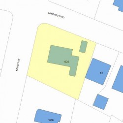 1028 Walnut St, Newton MA  02461-1143 plot plan