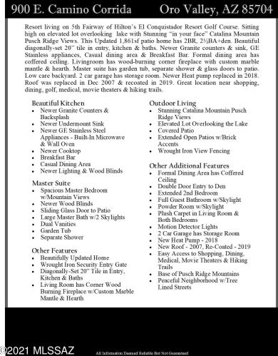 900 Camino Corrida, Tucson AZ 85704-7652 exterior