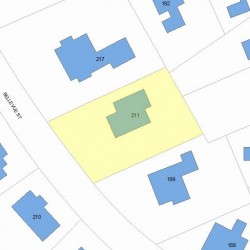 211 Bellevue St, Newton MA 02458-1812 plot plan
