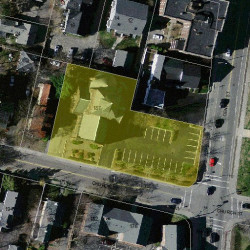 187 Church St, Newton MA  02458-1905 aerial view