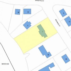 7 Bernard St, Newton MA  02461-1903 plot plan