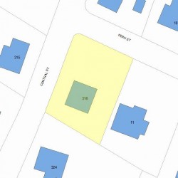 316 Central St, Newton MA 02466-2204 plot plan