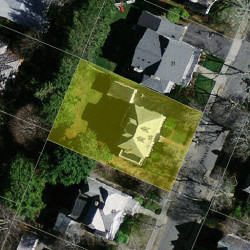 37 Hobart Rd, Newton MA  02459-1312 aerial view