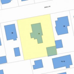 90 Erie Ave, Newton MA  02461-1514 plot plan