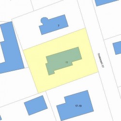 11 Channing St, Newton MA 02458-1628 plot plan