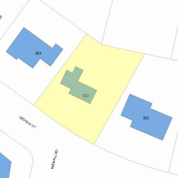 832 Dedham St, Newton MA 02459-3414 plot plan