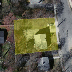 19 Ellison Rd, Newton MA  02459-1434 aerial view