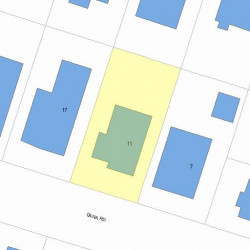 11 Dana Rd, Newton MA  02465-1144 plot plan
