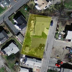 33 Cottage Pl, Newton MA  02465-1525 aerial view