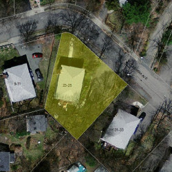 25 Columbia Ave, Newton MA 02464-1226 aerial view