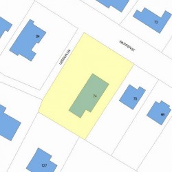 74 Warren St, Newton MA 02459-2360 plot plan