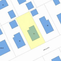 54 Adella Ave, Newton MA 02465-1922 plot plan