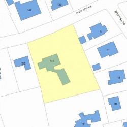 148 Highland Ave, Newton MA  02465-2510 plot plan