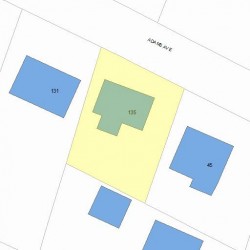 135 Adams Ave, Newton MA 02465-1045 plot plan