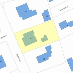 110 Highland St, Newton MA 02465-2405 plot plan