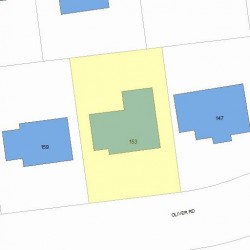 153 Oliver Rd, Newton MA  02468-2322 plot plan