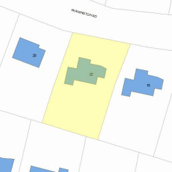 22 Farmington Rd, Newton MA  02465-1107 plot plan