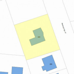 229 Winchester St, Newton MA  02461-2041 plot plan