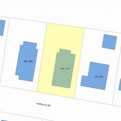 105 Warwick Rd, Newton MA 02465-1747 plot plan