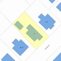 11 Clinton St, Newton MA  02458-1211 plot plan