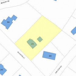 216 Valentine St, Newton MA  02465-3002 plot plan