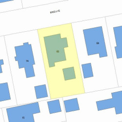 68 Erie Ave, Newton MA  02461-1514 plot plan