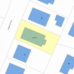 64 Falmouth Rd, Newton MA  02465-1127 plot plan