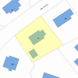 92 Carlton Rd, Newton MA  02468-1916 plot plan