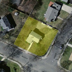 132 Nevada St, Newton MA  02460-1130 aerial view
