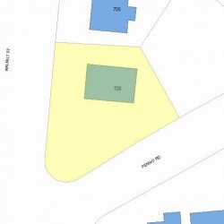 728 Walnut St, Newton MA  02459-1418 plot plan
