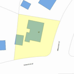 67 Marlboro St, Newton MA  02458-2442 plot plan