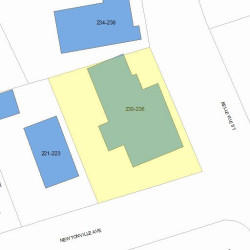 230 Bellevue St, Newton MA 02458-1815 plot plan