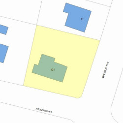 121 Arlington St, Newton MA 02458-2048 plot plan