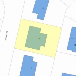 11 Crehore Dr, Newton MA 02462-1108 plot plan