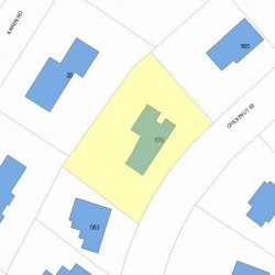 575 Chestnut St, Newton MA  02468-1225 plot plan